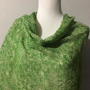 Hand stamped silk batik scarf